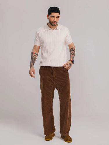 Blush Hour Drop-Needle Knit Polo in Dawn Pink, image 2