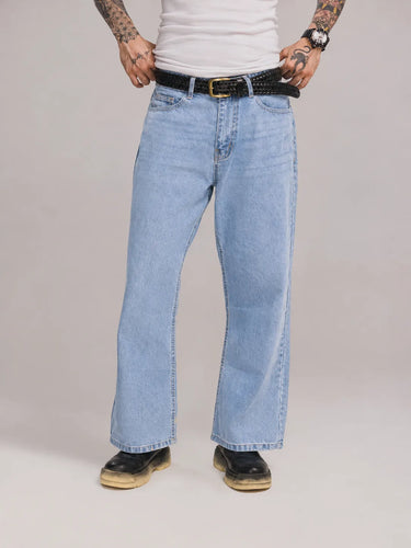 Off-Axis Wide Leg Denim in Vintage Blue, image 1
