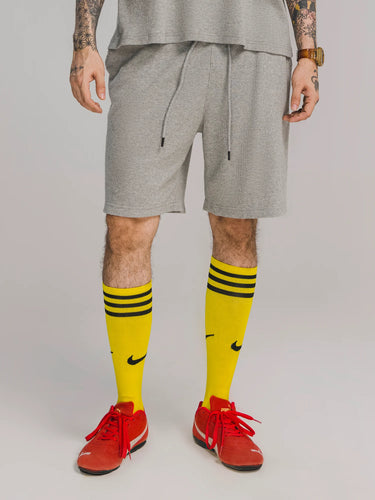 Slate Waffle Knit Shorts in Heather Gray, image 1