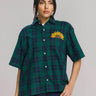 Sunrise Check Boxy Shirt in Classic Green and Navy Blue Plaid, image 1