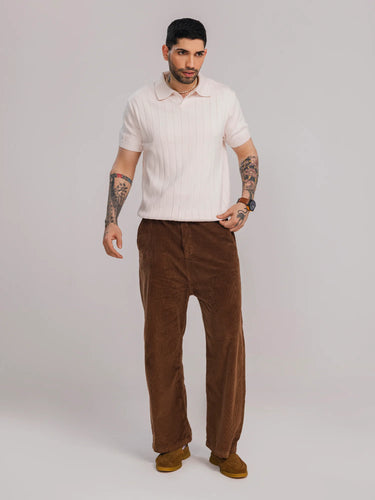 Library Brown Corduroy Wide Leg Pants in Demitasse, image 2