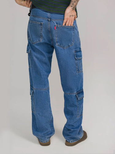 Unbound Stride Utility Denim Cargo in Classic Blue, image 4