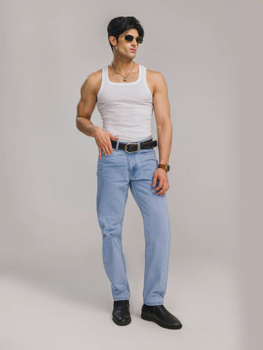 The Everyday Straight Fit Denim in Vintage Blue, image 2