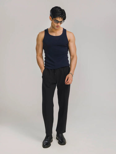 Pleat Please Straight Fit Trouser in Jet Black, image 2